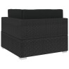 Chaise d'angle 1 pc et coussins Résine tressée Noir 538468538468