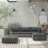 Salon de jardin 5 pcs avec coussins résine tressée gris 538472538472