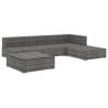 Salon de jardin 5 pcs avec coussins résine tressée gris 538472538472