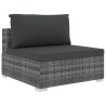Salon de jardin 5 pcs avec coussins résine tressée gris 538472538472