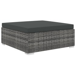 Salon de jardin 5 pcs avec coussins résine tressée gris 538472538472