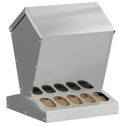 Mangeoire pour poules Argent 30 x 30 x 39 cm Acier galvanisé 538474538474