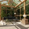Salon de jardin 5 pcs avec coussins résine tressée gris 538479538479
