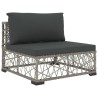 Salon de jardin 5 pcs avec coussins résine tressée gris 538479538479