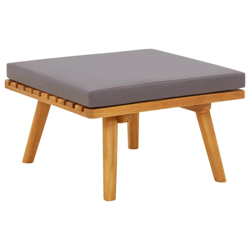 Repose-pied de jardin avec coussin 60x60x29 cm Bois d'acacia 538487538487