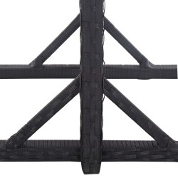 Table de jardin Noir 110x53x72 cm Verre et résine tressée 538488538488