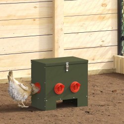 Mangeoire pour poules Vert olive 40,5 x 25 x 38 cm 538490538490