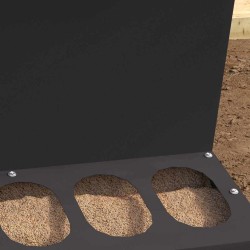 Mangeoire pour poules Noir 40 x 40 x 45 cm Acier Laminé à Froid 538492538492