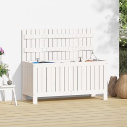 Boîte de rangement de jardin Blanc 108x42,5x54 cm Bois de pin 538494538494