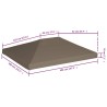 Toile supérieure de gazebo 310 g/m² 3x4 m Taupe 538495538495