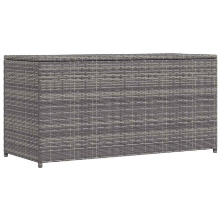 Boîte de rangement de jardin gris 120x50x60 cm résine tressée 538508538508