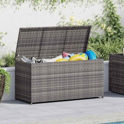 Boîte de rangement de jardin gris 120x50x60 cm résine tressée 538508538508