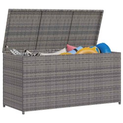 Boîte de rangement de jardin gris 120x50x60 cm résine tressée 538508538508