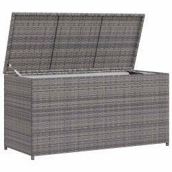 Boîte de rangement de jardin gris 120x50x60 cm résine tressée 538508538508