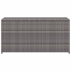 Boîte de rangement de jardin gris 120x50x60 cm résine tressée 538508538508