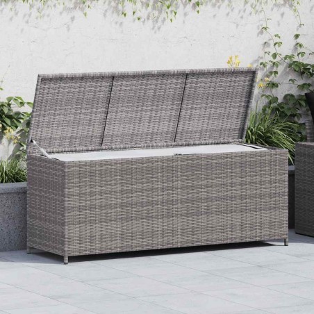 Boîte de rangement de jardin gris 150x50x60 cm résine tressée 538510538510
