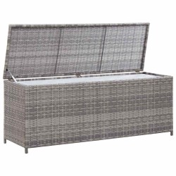 Boîte de rangement de jardin gris 150x50x60 cm résine tressée 538510538510