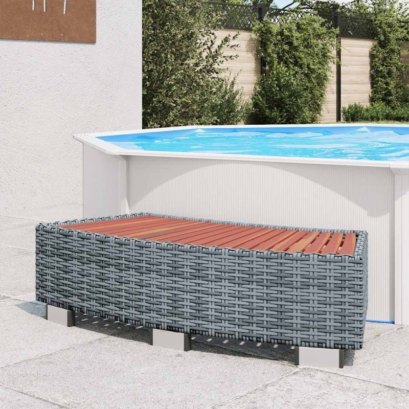 Marche de spa Gris Résine tressée 92 x 45 x 25 cm 538511538511