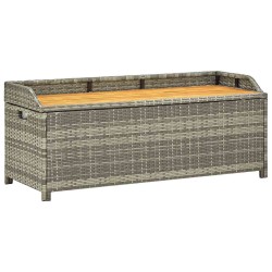 Banc de rangement de jardin 120 cm Résine tressée Gris 538513538513