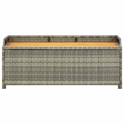 Banc de rangement de jardin 120 cm Résine tressée Gris 538513538513
