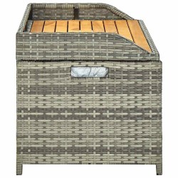 Banc de rangement de jardin 120 cm Résine tressée Gris 538513538513