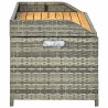 Banc de rangement de jardin 120 cm Résine tressée Gris 538513538513