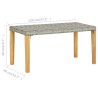 Banc de jardin 120 cm Gris Résine tressée et bois d'acacia 538515538515