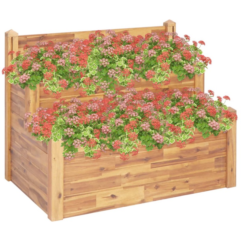 Jardinière sur 2 niveaux 110x75x84 cm Bois massif d'acacia 538517538517