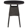 Mobilier de bistro 3 pcs avec coussins Résine tressée Noir 538524538524
