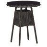 Mobilier de bistro 3 pcs avec coussins Résine tressée Noir 538524538524