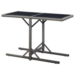 Table de jardin Anthracite 110x53x72 cm Verre et résine tressée 538527538527