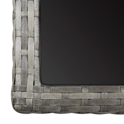Table de jardin Anthracite 110x53x72 cm Verre et résine tressée 538527538527