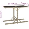 Table de jardin Beige 110x53x72 cm Verre et résine tressée 538528538528