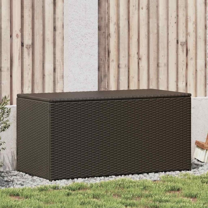 Boîte de rangement de jardin résine tressée 100x50x50 cm marron 538529538529
