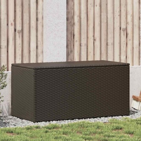 Boîte de rangement de jardin résine tressée 100x50x50 cm marron 538529538529
