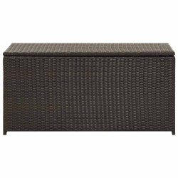 Boîte de rangement de jardin résine tressée 100x50x50 cm marron 538529538529
