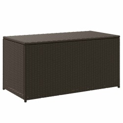 Boîte de rangement de jardin résine tressée 100x50x50 cm marron 538529538529