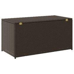 Boîte de rangement de jardin résine tressée 100x50x50 cm marron 538529538529