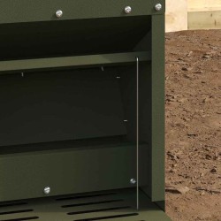 Nourrisseur à pédale pour poules Vert olive 25 x 42 x 40 cm 538532538532