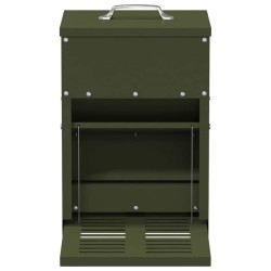 Nourrisseur à pédale pour poules Vert olive 25 x 42 x 40 cm 538532538532