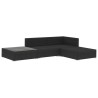 Salon de jardin 4 pcs avec coussins Résine tressée Noir 538533538533