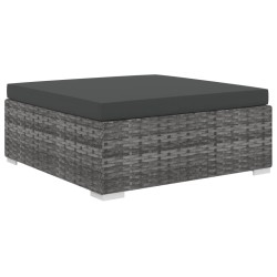 Salon de jardin 4 pcs avec coussins résine tressée gris 538534538534