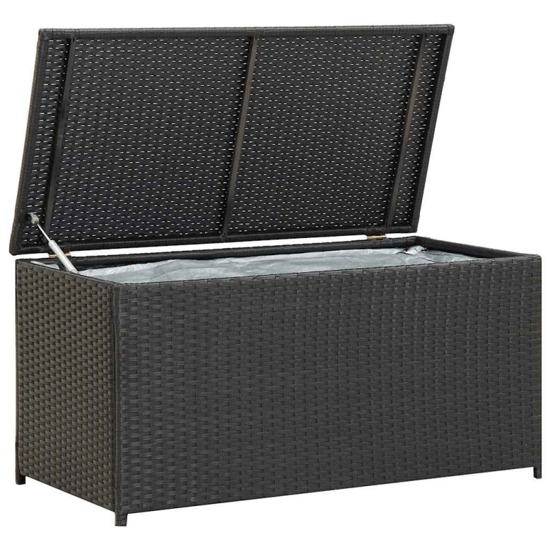 Boîte de rangement de jardin résine tressée 100x50x50 cm noir 538538538538