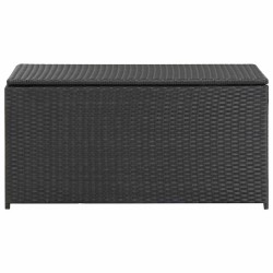 Boîte de rangement de jardin résine tressée 100x50x50 cm noir 538538538538