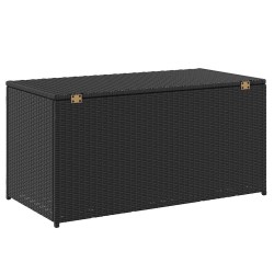Boîte de rangement de jardin résine tressée 100x50x50 cm noir 538538538538