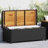 Banc de rangement de jardin 120 cm Résine tressée Noir 538541538541