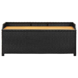 Banc de rangement de jardin 120 cm Résine tressée Noir 538541538541