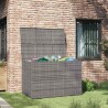 Boîte de rangement de jardin gris 150x100x100 cm résine tressée 538543538543