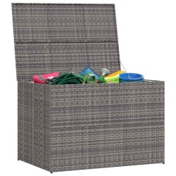 Boîte de rangement de jardin gris 150x100x100 cm résine tressée 538543538543