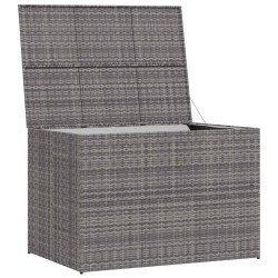 Boîte de rangement de jardin gris 150x100x100 cm résine tressée 538543538543